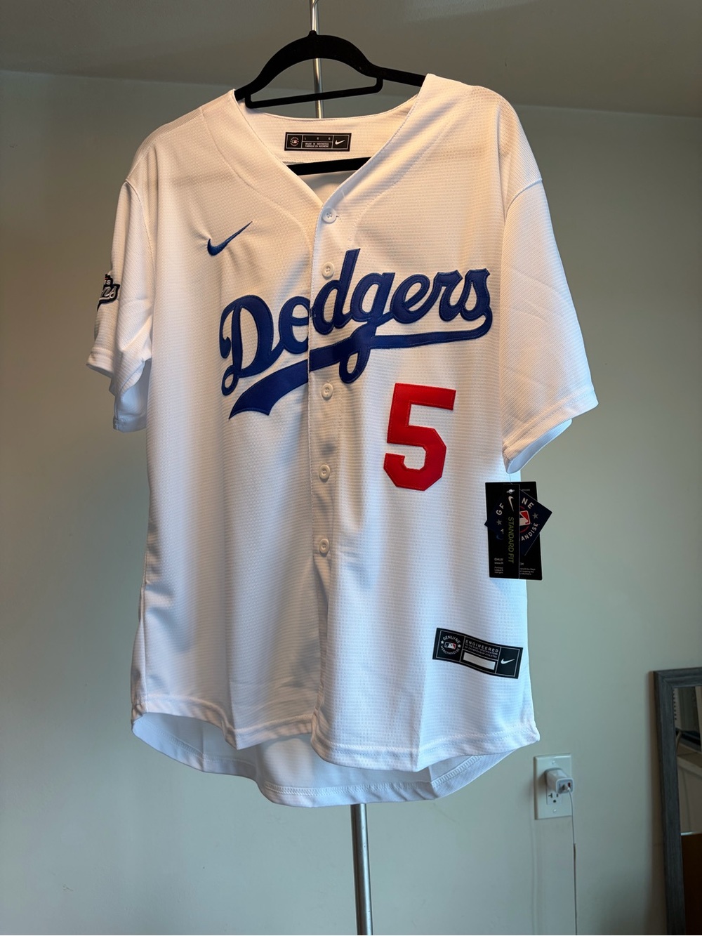 Nike Los Angeles Dodgers Freddie Freeman Home Jersey White Men's Size L NWT